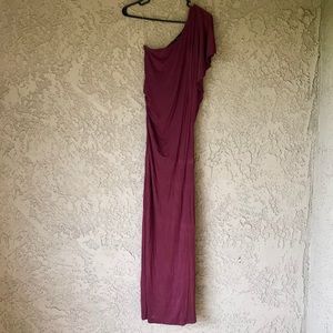 Long Soprano One Shoulder Butterfly Sleeve Maxi